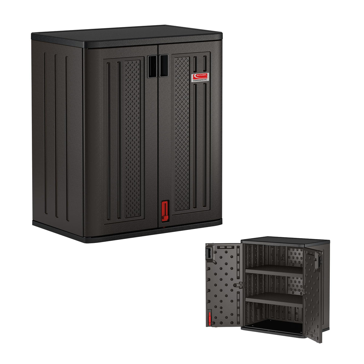 Suncast 30" Base Cabinet, Heavy-Duty Garage Storage Cabinet, Dark Gray