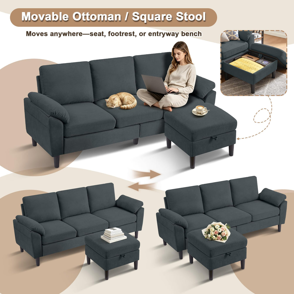 4-Piece Sectional Sofa Set
