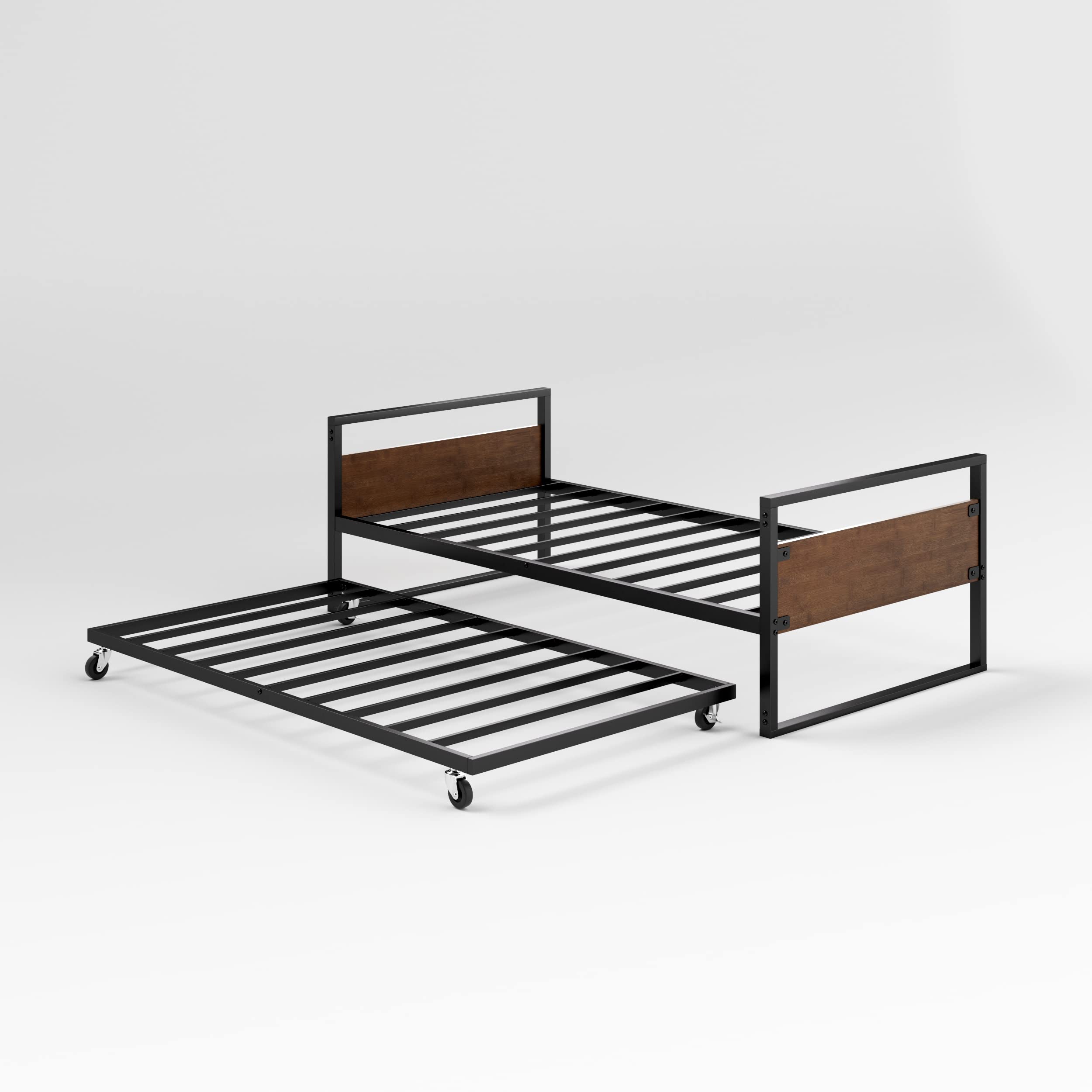 Twin Bamboo & Metal Daybed with Trundle
