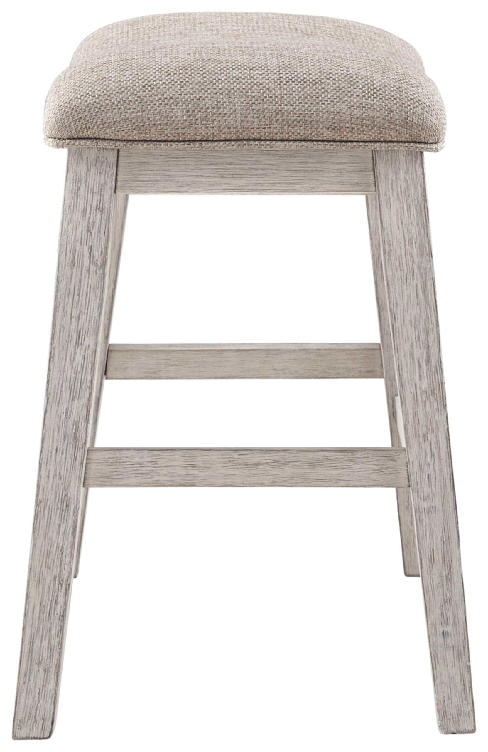 Signature Design by Ashley Skempton Modern 24" Counter Height Upholstered Barstool, 2 Count, Grayish White