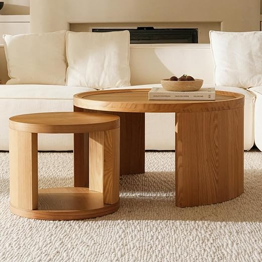 Round Nesting Coffee Table Set of 2
