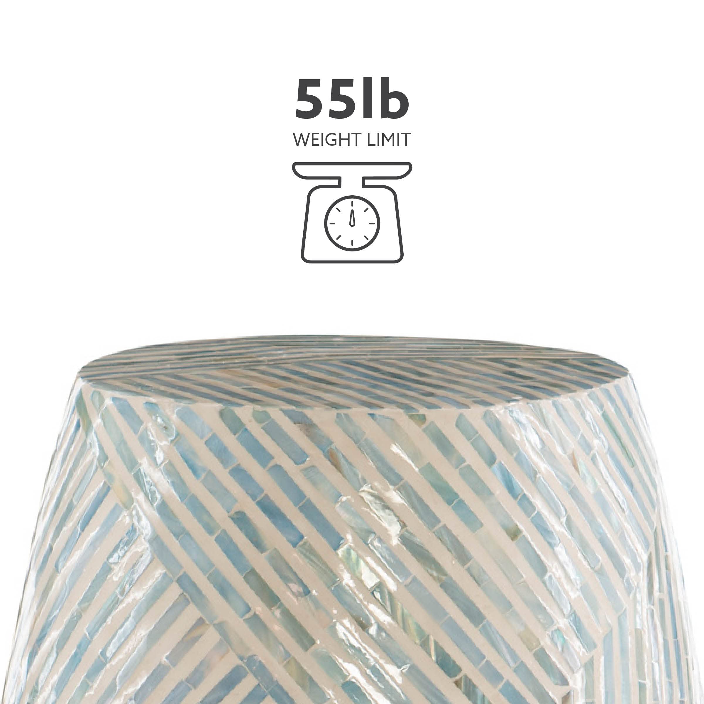 Capiz Shell Drum Accent Table