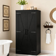 47" Farmhouse Kitchen Pantry Cabinet with Doors & Adjustable Shelves