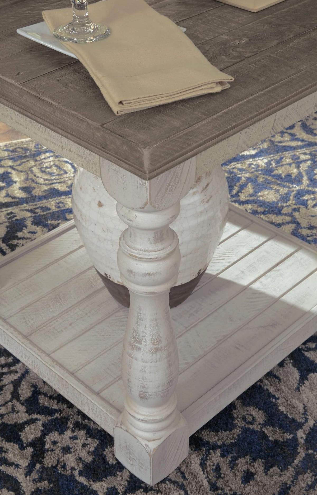 Farmhouse End Table with Shelf