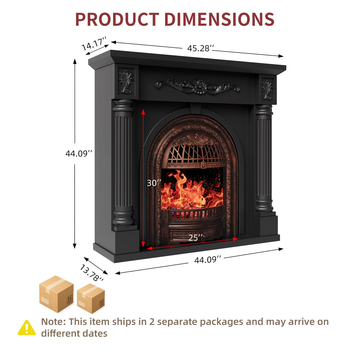 Roman Column Electric Fireplace