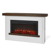 Electric Fireplace Mantel with Heater – White
