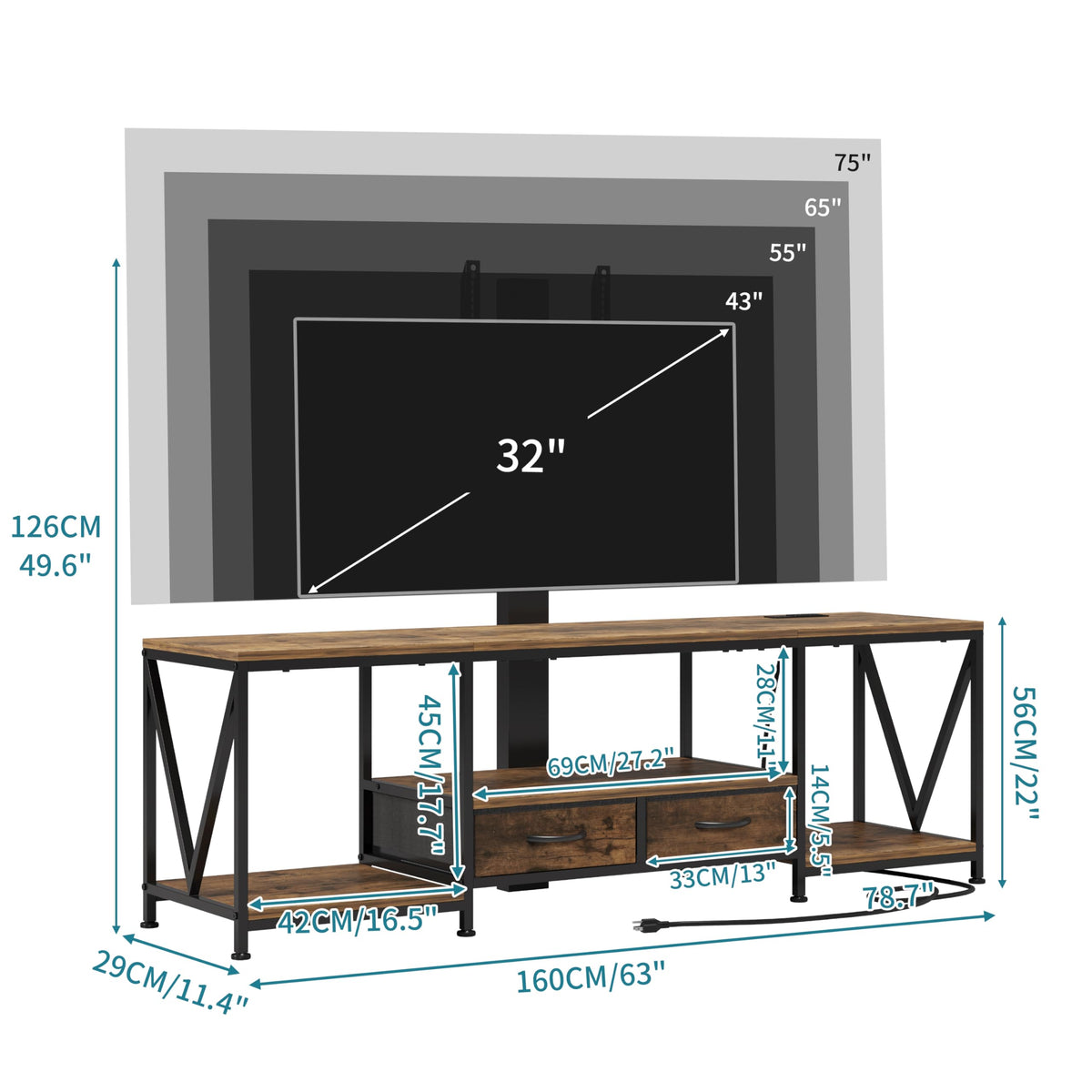 TV Stand with Mount and Storage