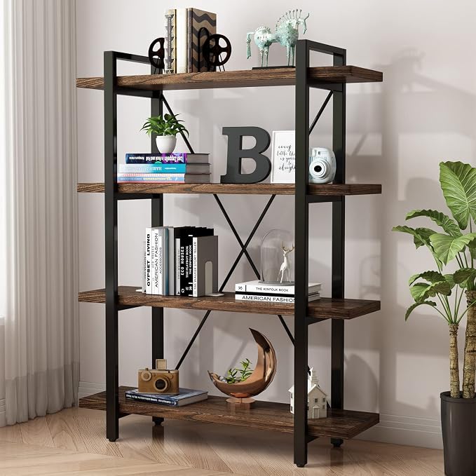 6-Tier Solid Wood Bookcase