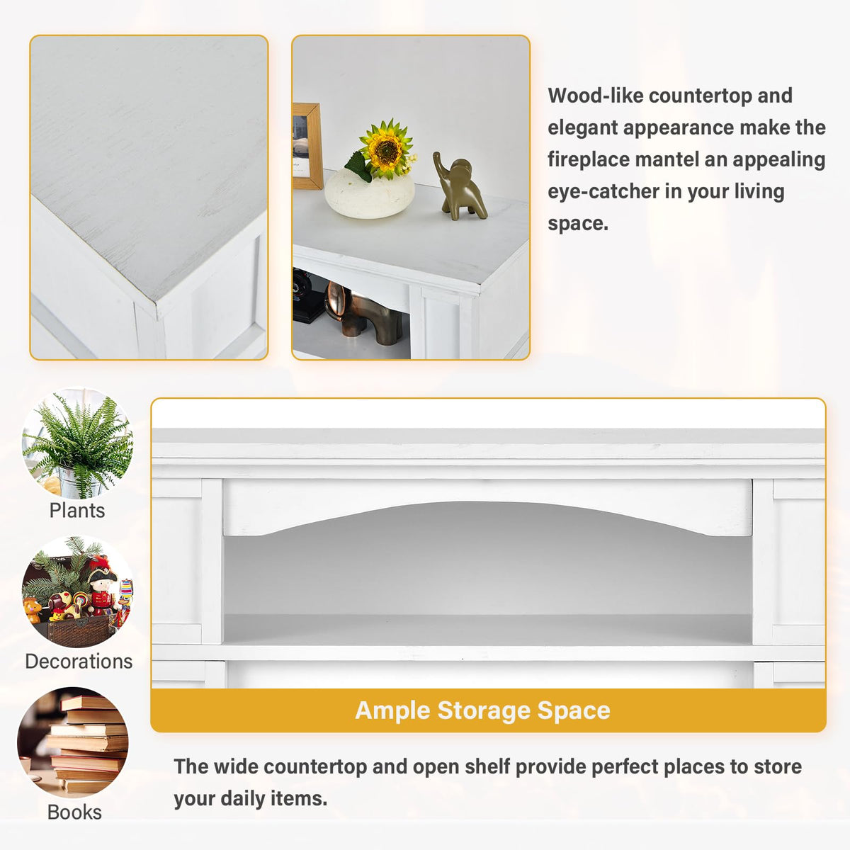 Electric Fireplace with Mantel