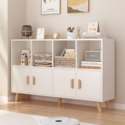 OSCHF 8-Cube Bookcase with Doors, 2-Tier Low Storage Cabient, Warm White