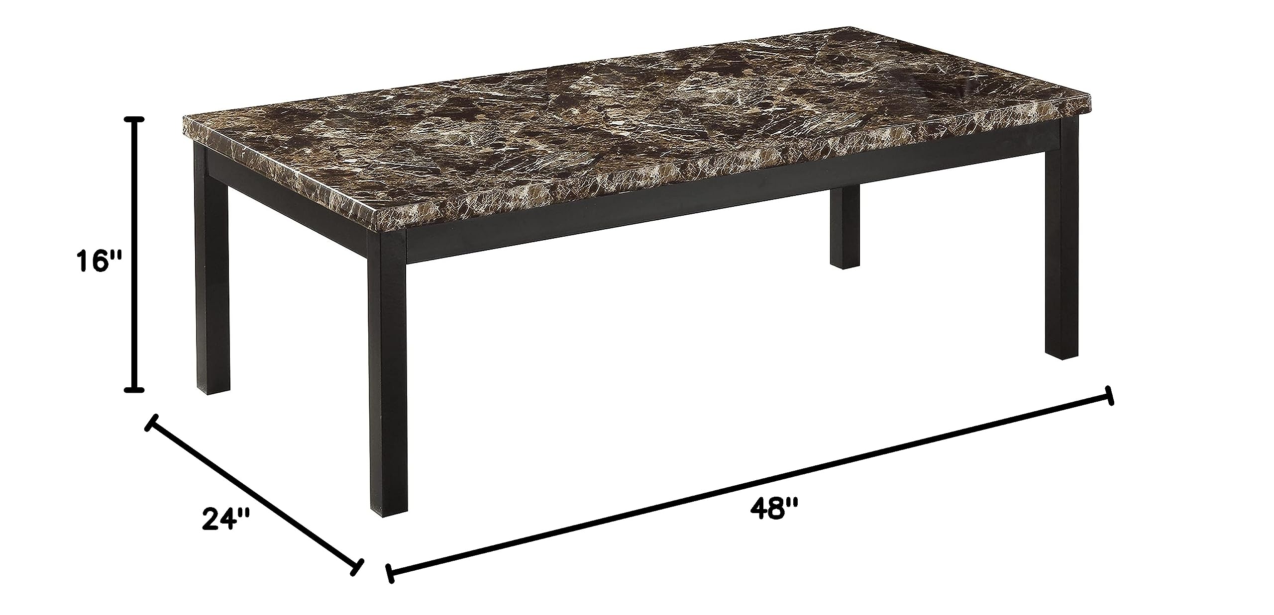 Faux Marble 3-Piece Occasional Table Set