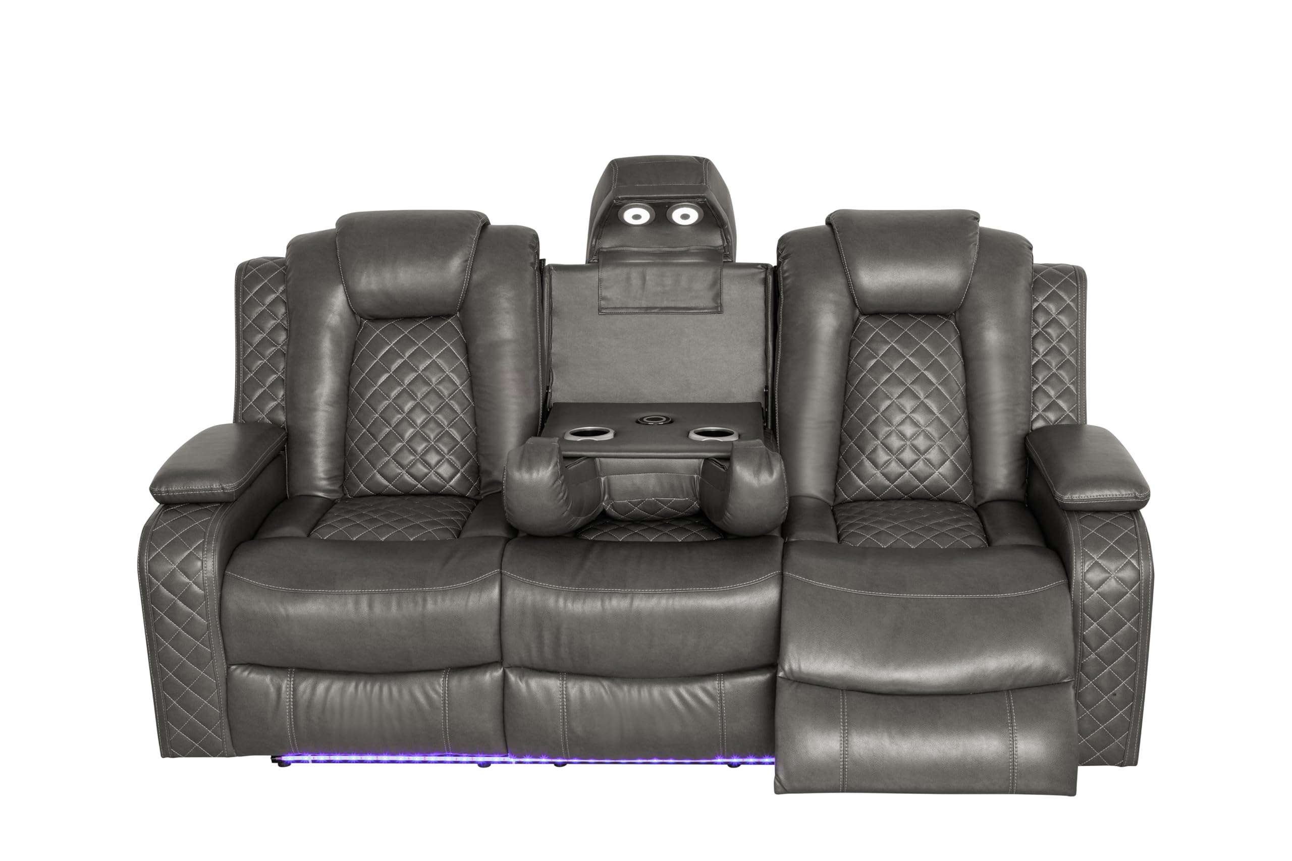 Power Recliner Sofa Set with LED & Bluetooth – 3-Piece