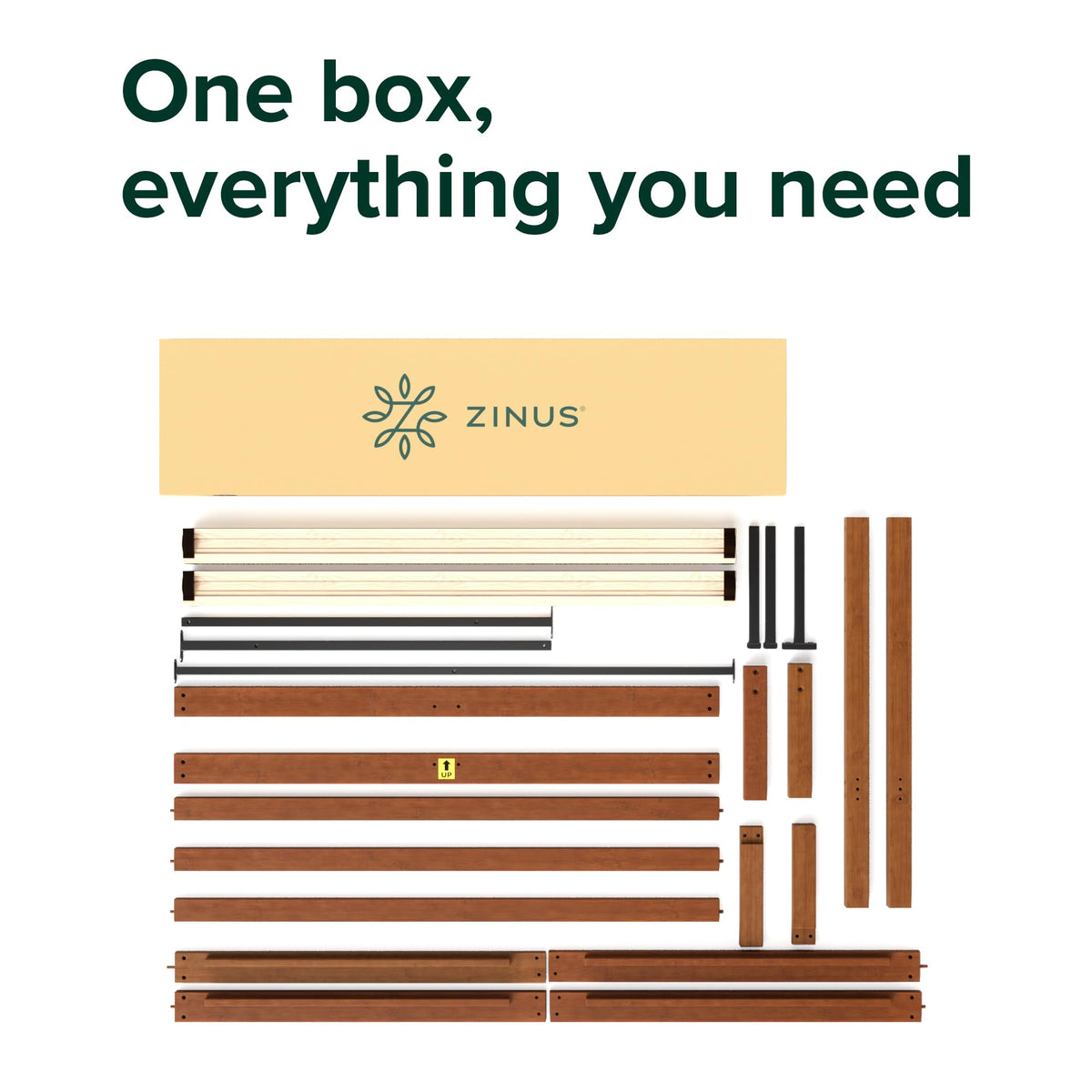 Zinus Leah Bamboo Platform Bed Frame with Headboard, Easy Assembly, Queen