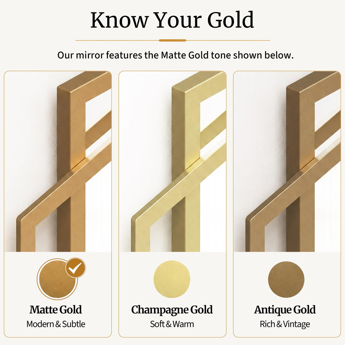 Matte Gold Hexagon Wall Mirror