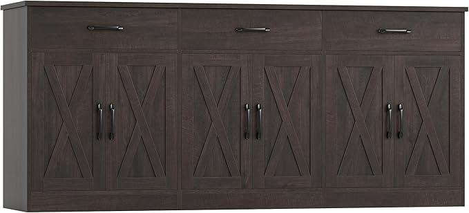71" Farmhouse Sideboard Buffet Cabinet with Storage