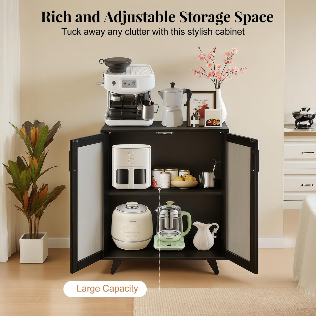 Black Buffet Storage Cabinet