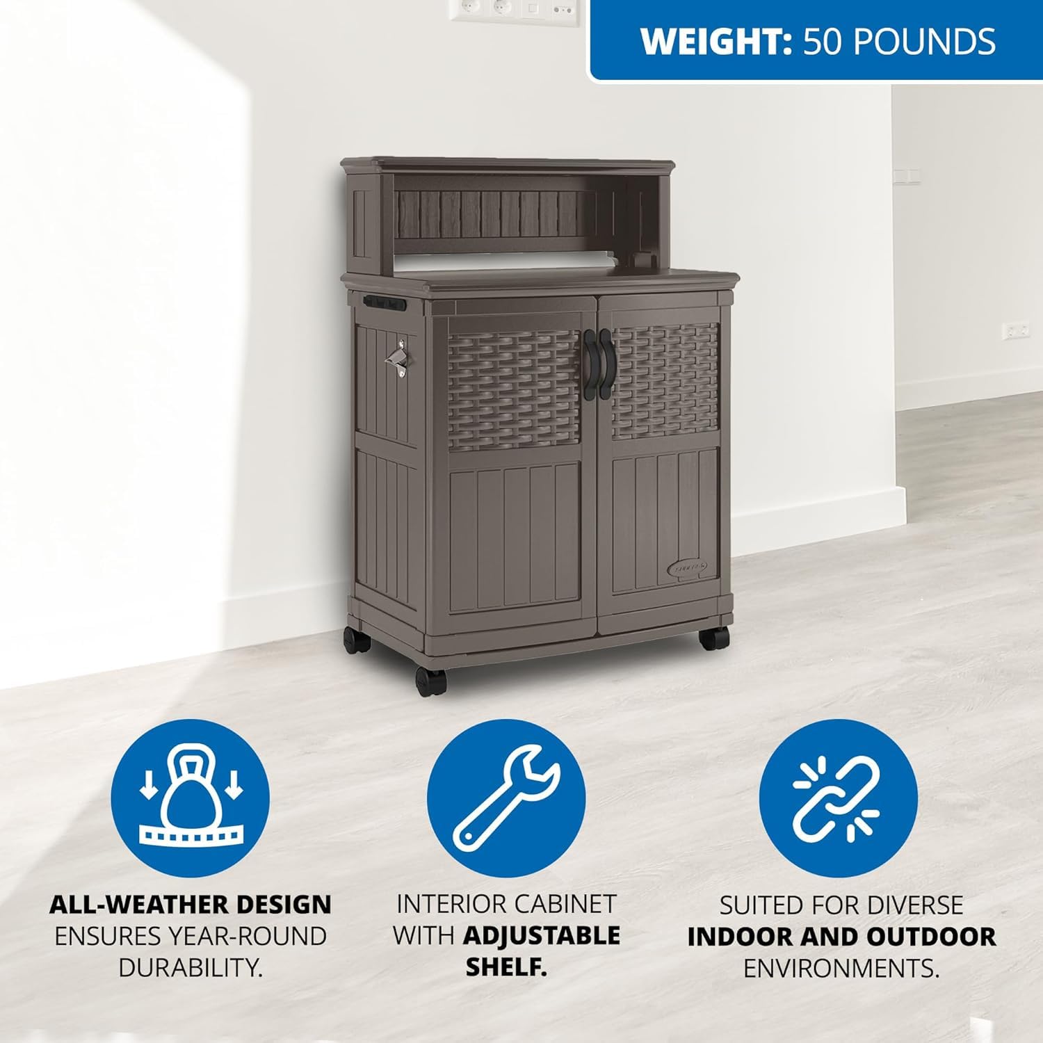 Outdoor Prep Station with Storage Cabinet