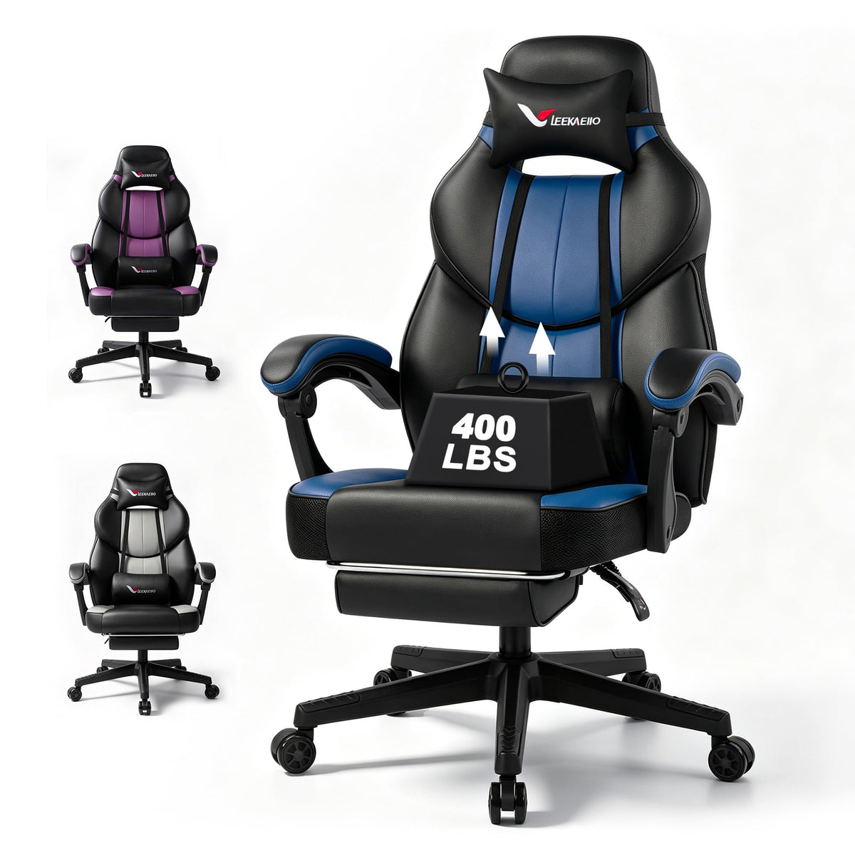 Reclining Gaming Chair with Footrest