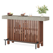 63" 2-Tier Home Bar Table with Footrest