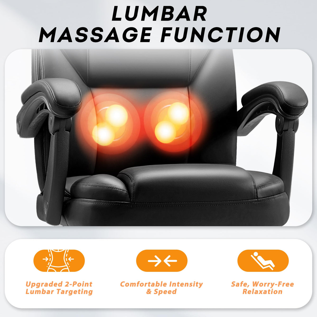 Reclining Massage Office Chair with Footrest