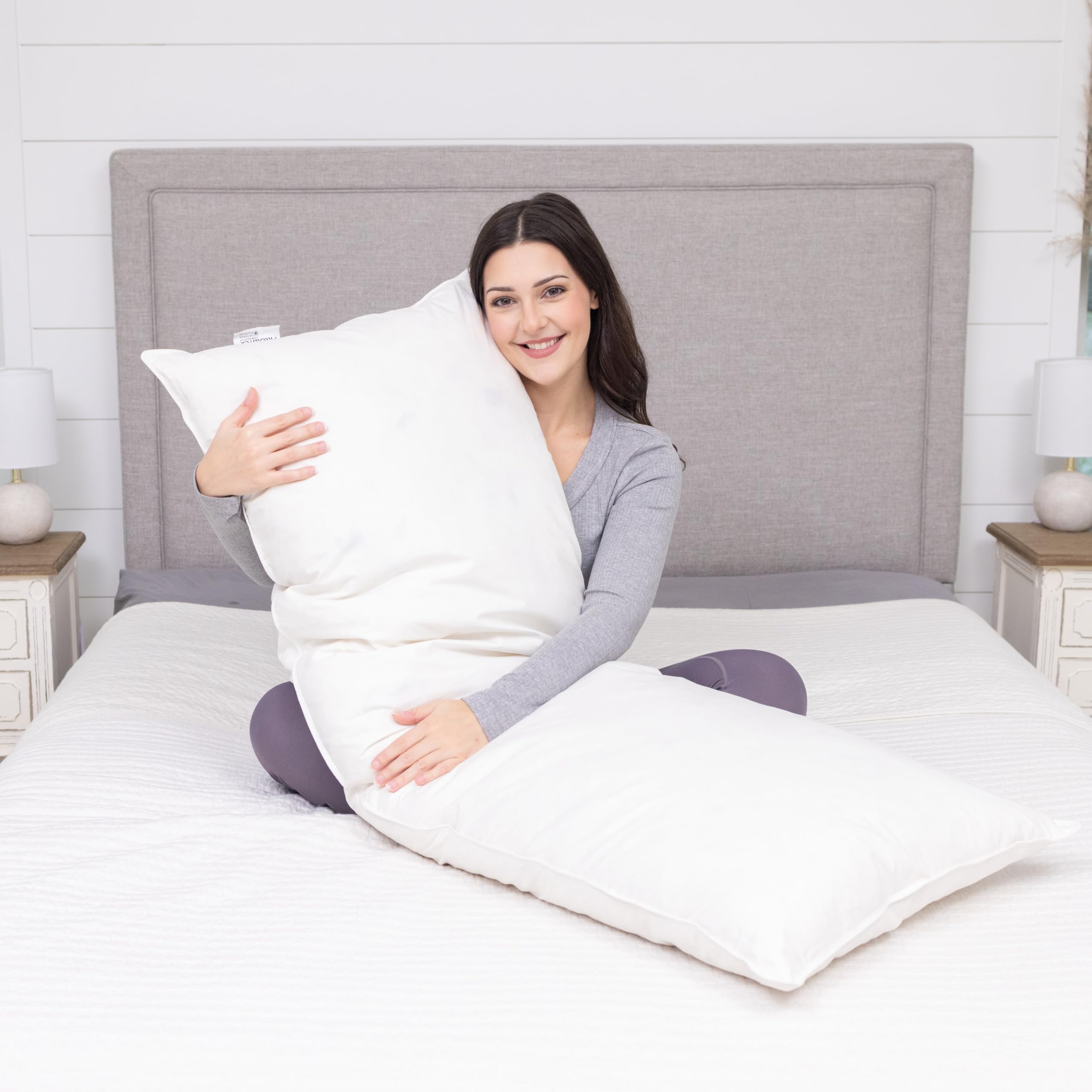 White Goose Down & Feather Body Pillow