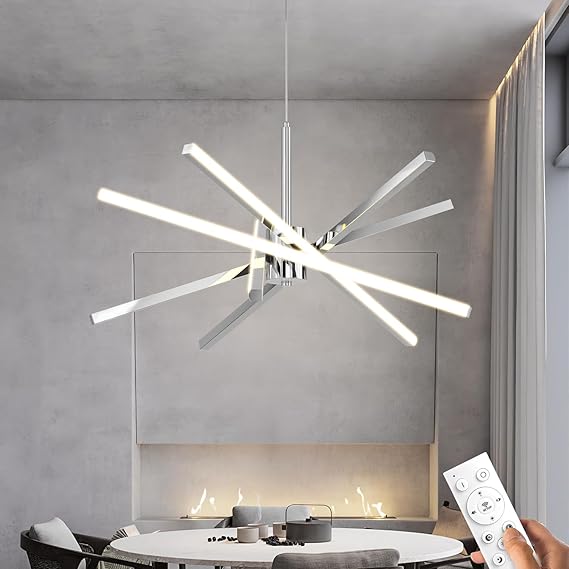 5-Light LED Modern Chandelier with Remote Control