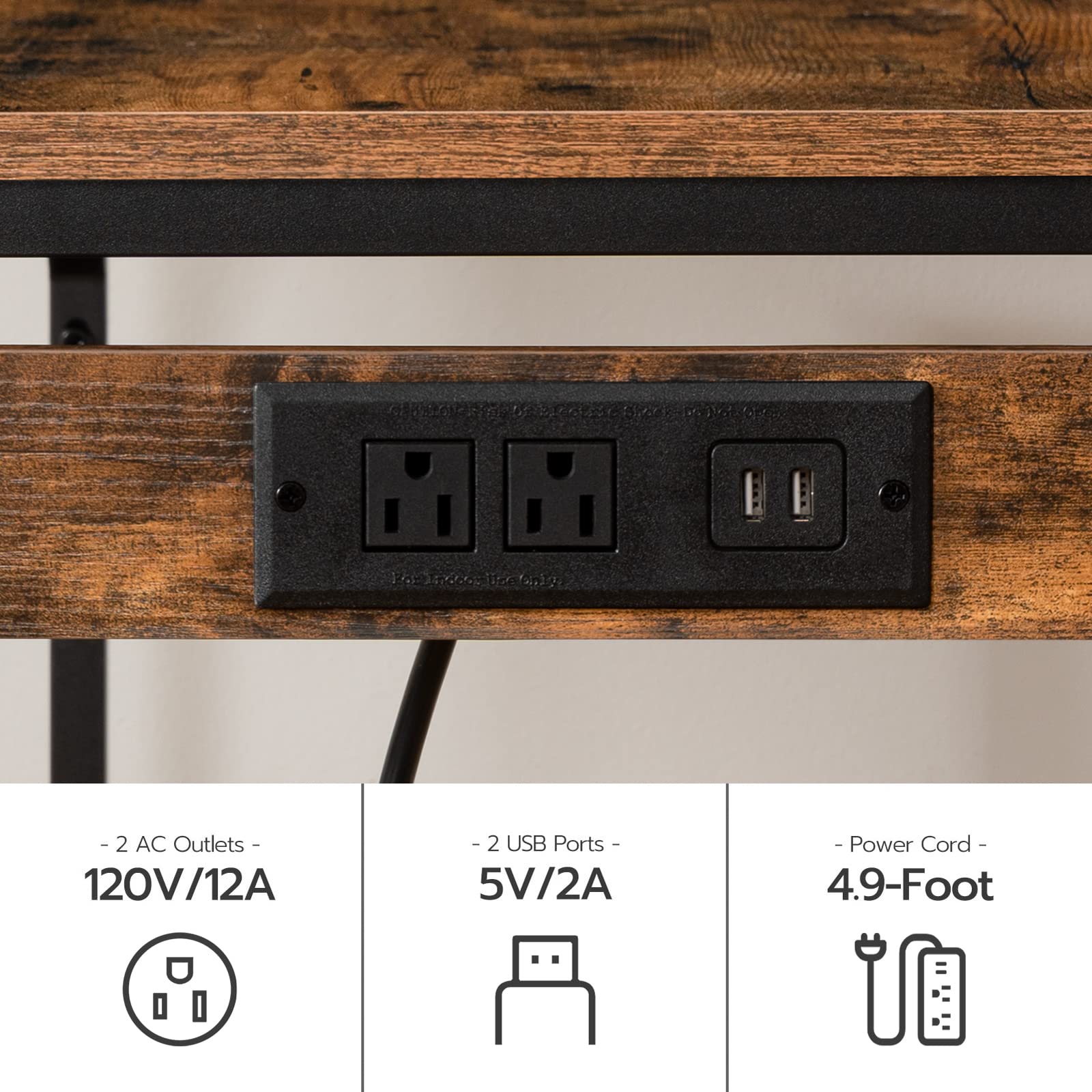 3-Piece Bar Height Table Set with Power Outlet