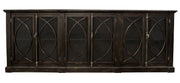 6-Door Sideboard – Antique Black Pine Wood