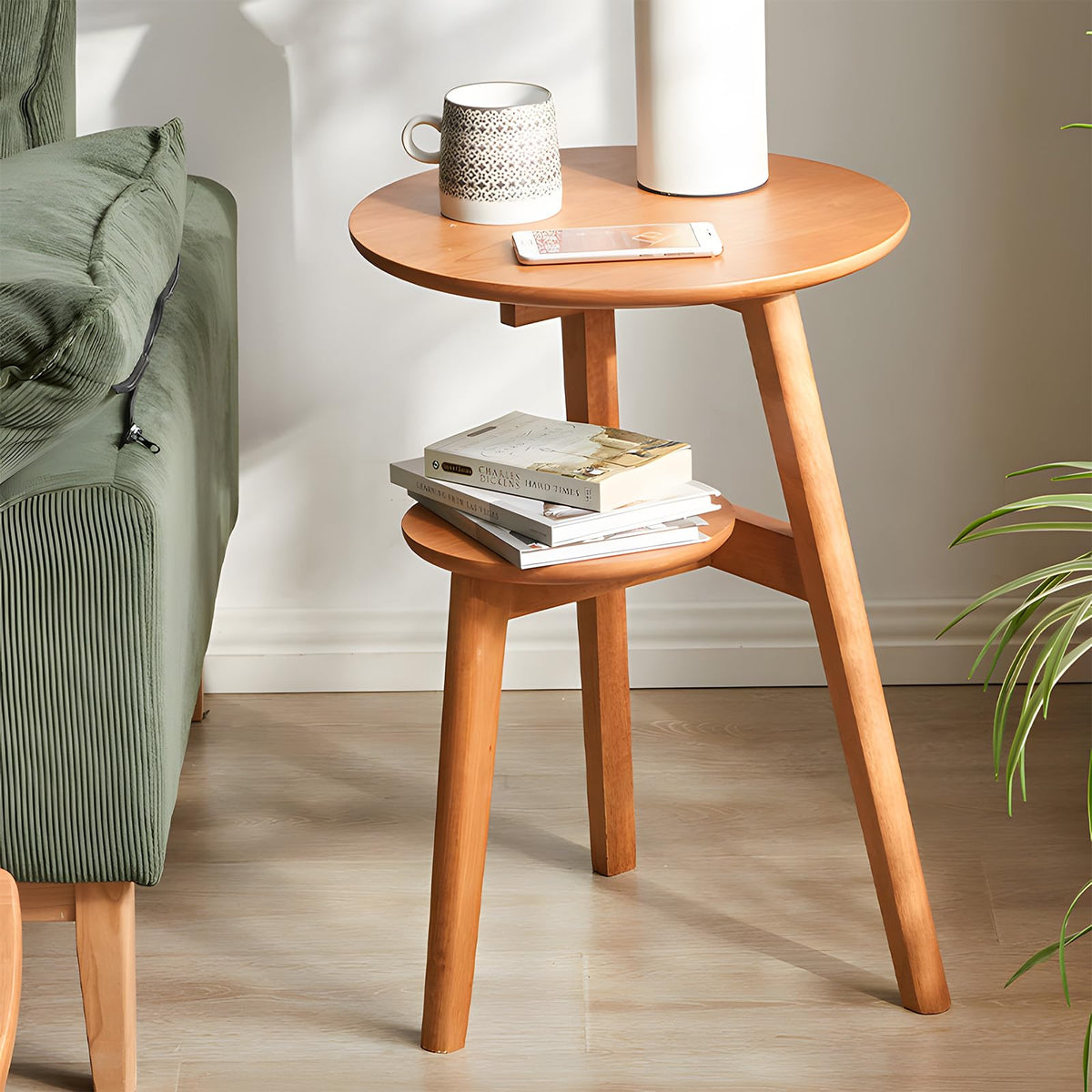 Round Wood Side Table