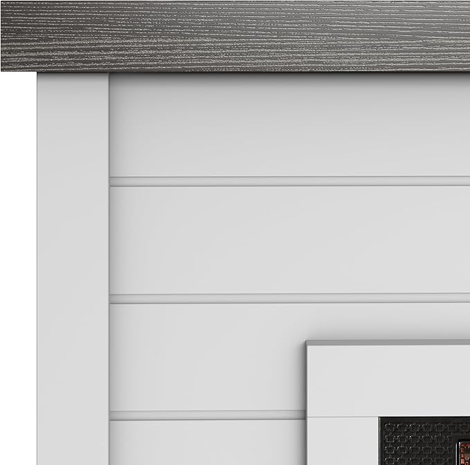 Shiplap Wall Mantel Electric Fireplace
