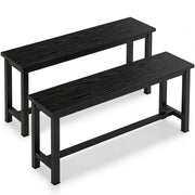 Black Dining Benches, Set of 2