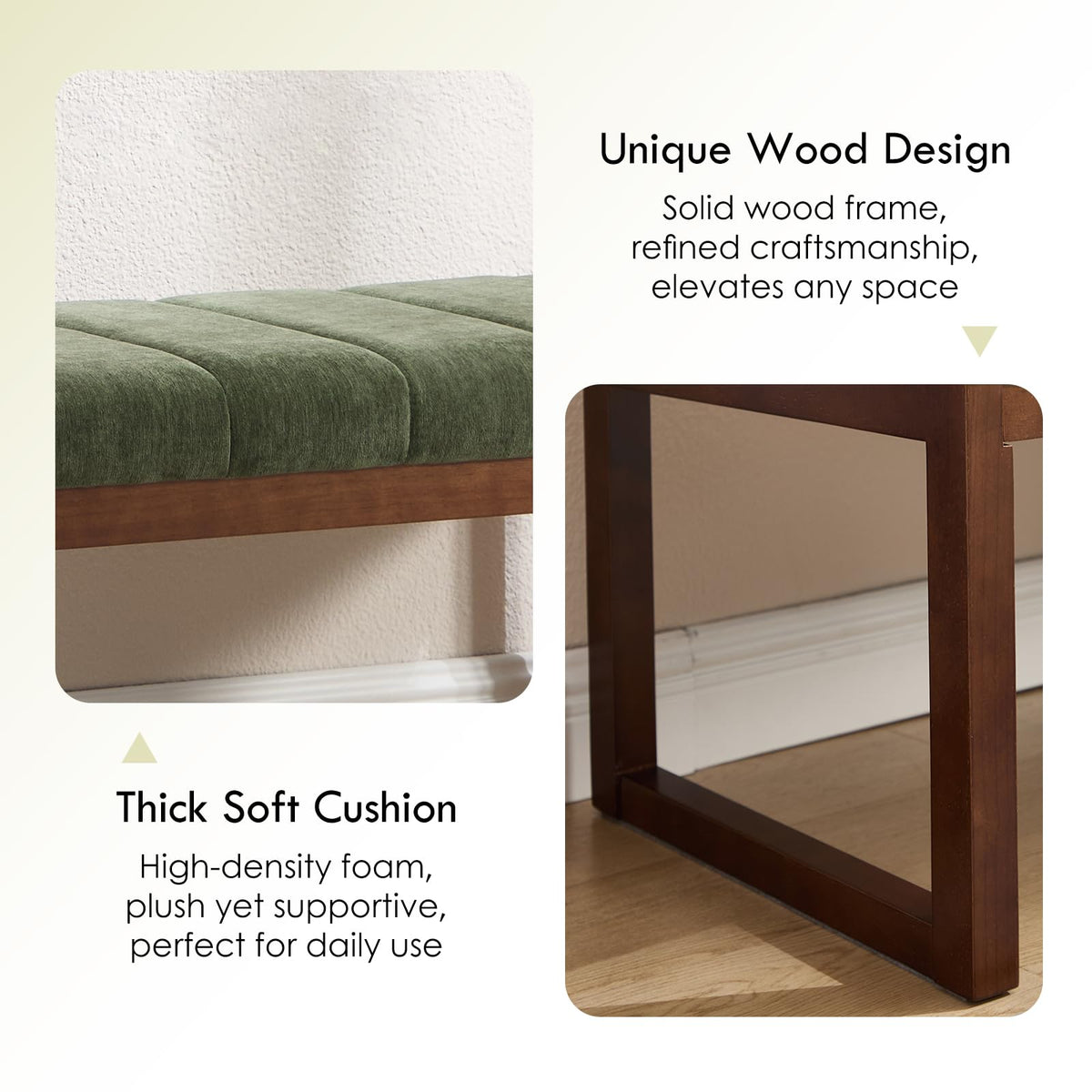 Upholstered Wood Bench