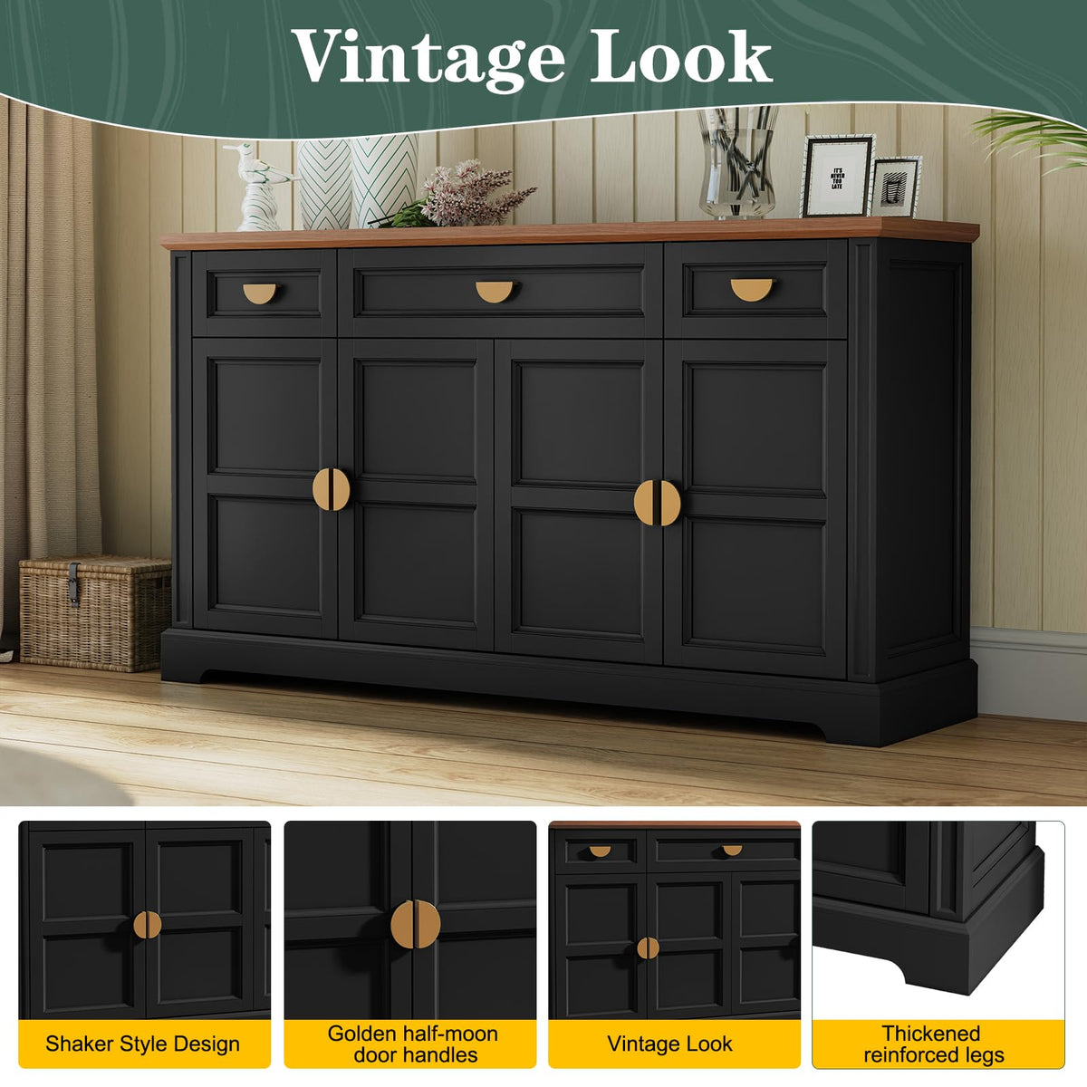 Black Shaker Sideboard