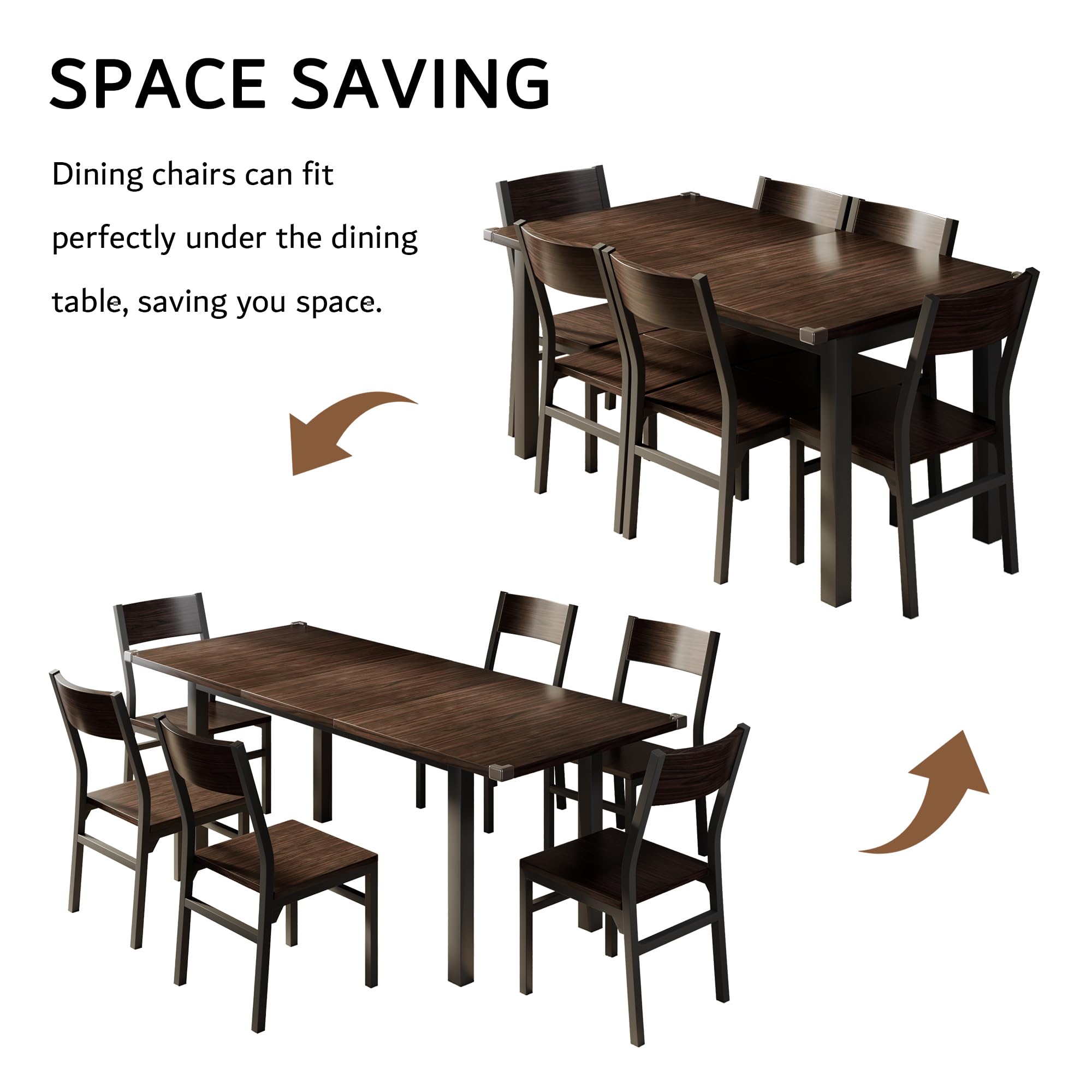 Extendable Dining Table Set with 6 Chairs