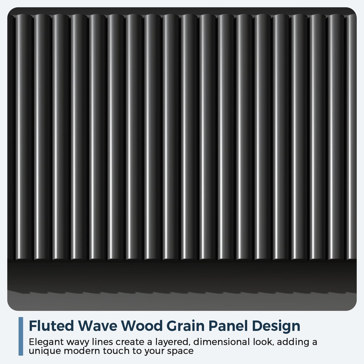 Black Fluted 6-Drawer Dresser