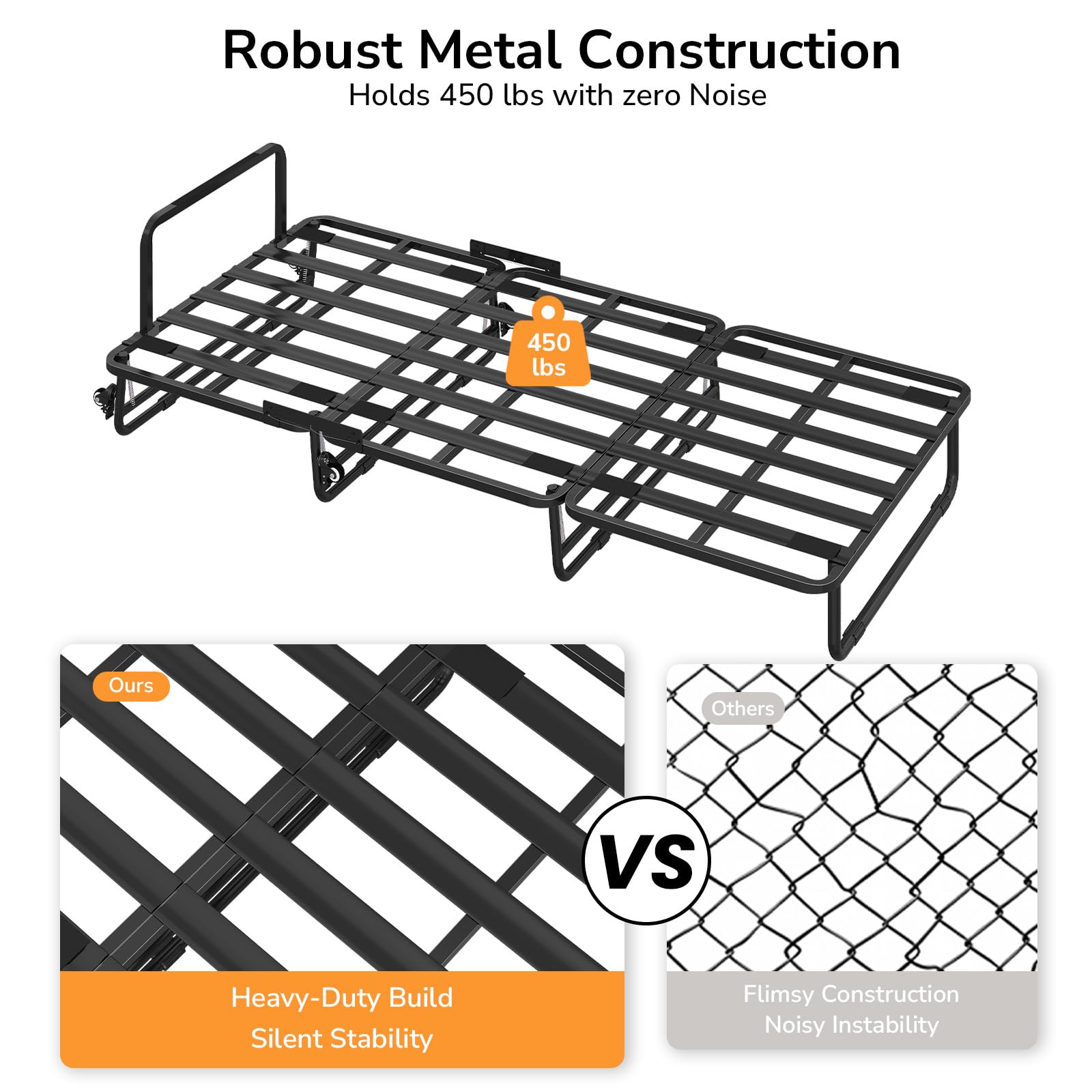 Folding Bed with Mattress - Twin