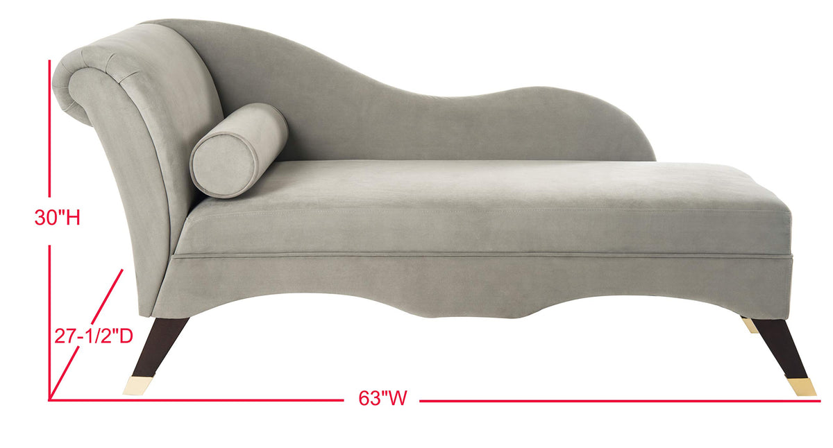Grey Velvet Chaise Lounge