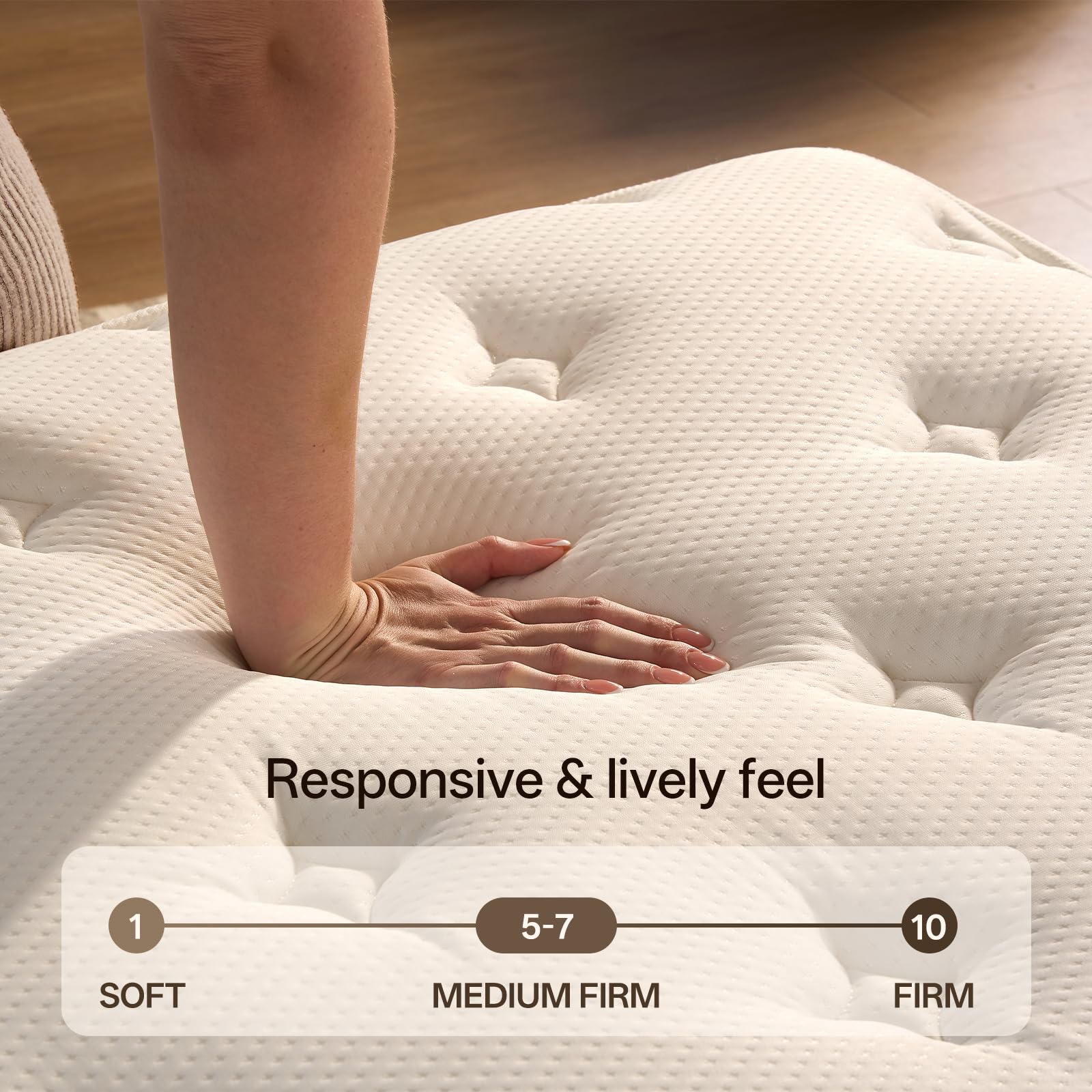 QUILTZEN Queen Mattress 12 Inch, Medium Plush Hybrid Queen Size Mattress with Memory Foam & Individually Wrapped Pocket Coils, Pressure-Relieving Support & Motion-Reducing Design