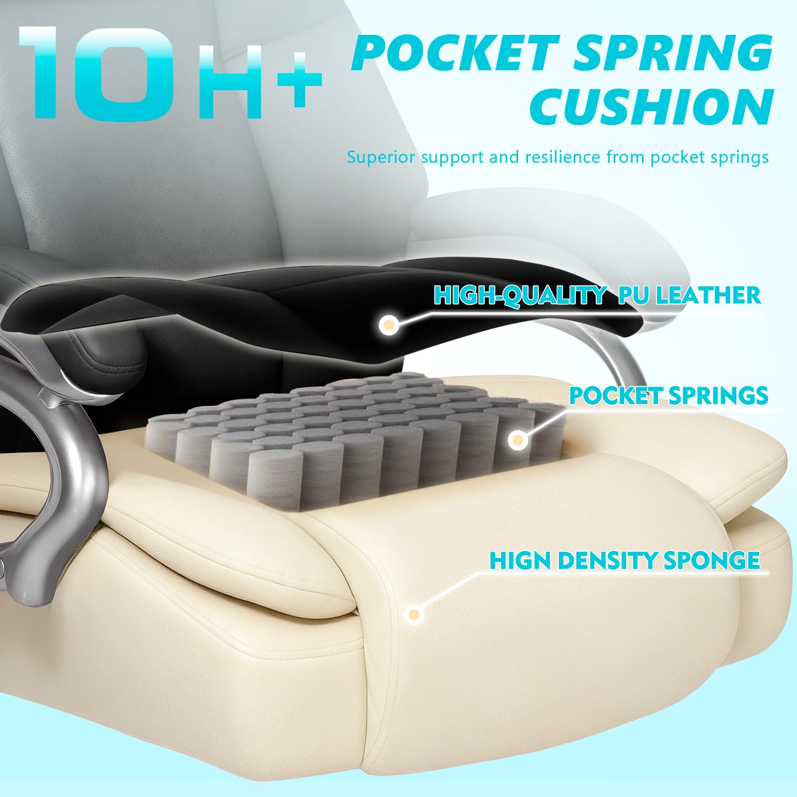 500 lbs Big & Tall Office Chair with Adjustable Lumbar Support