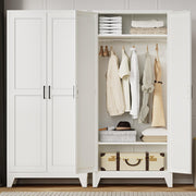 Metal Wardrobe with Hanging Rod