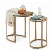 Oval Mirrored Nesting Table Set