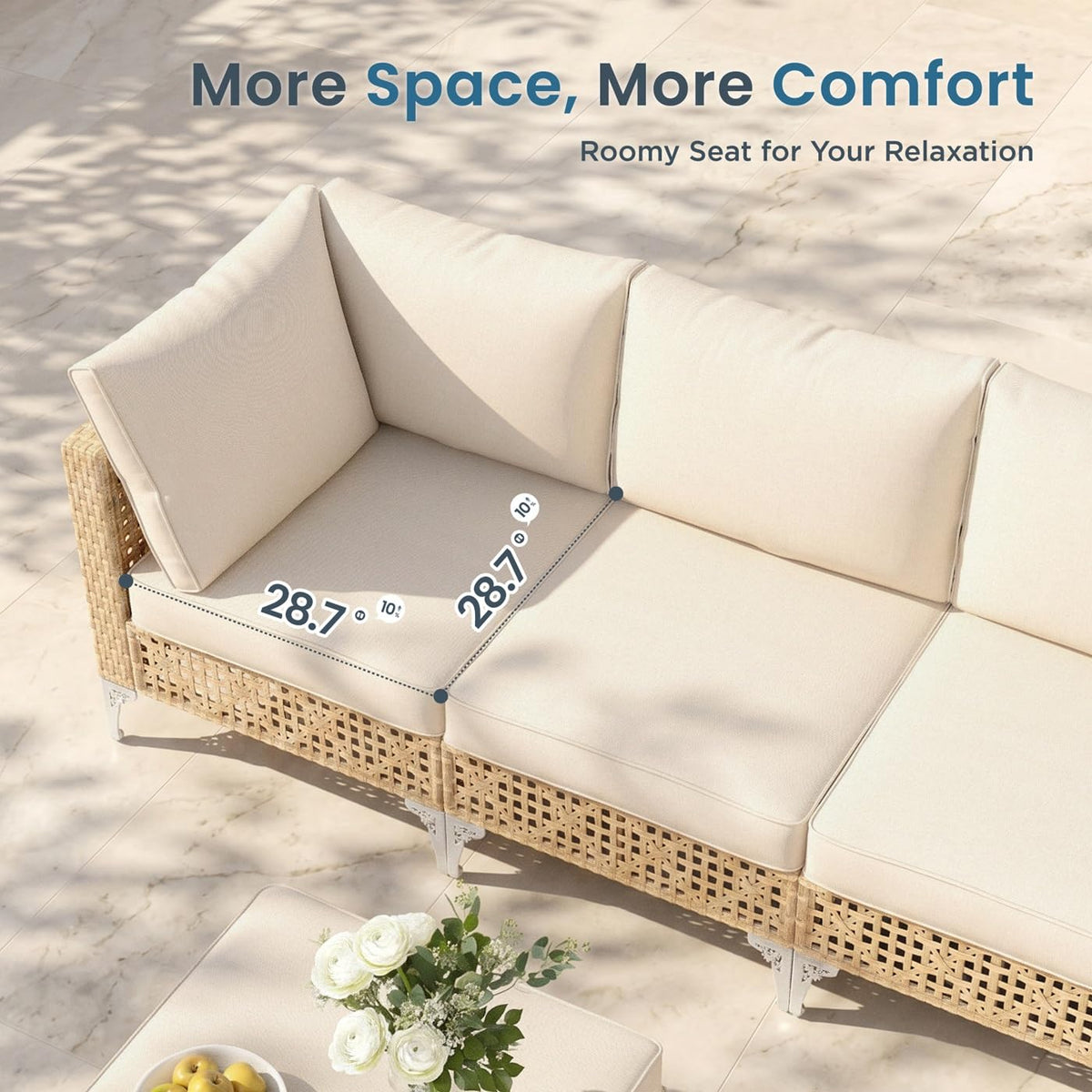7-Piece Wicker Patio Sectional Set