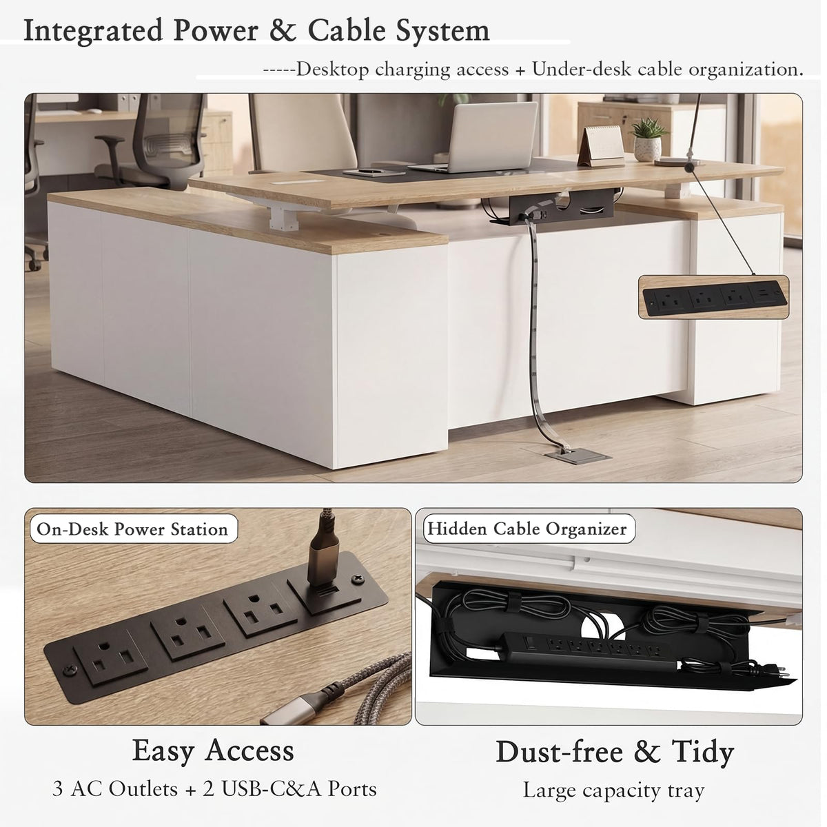 L-Shaped Electric Standing Desk