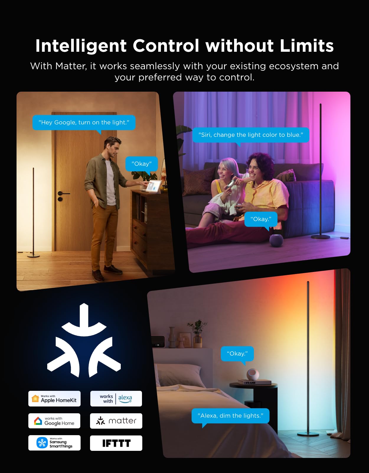 RGBIC LED Floor Lamp with Music Sync