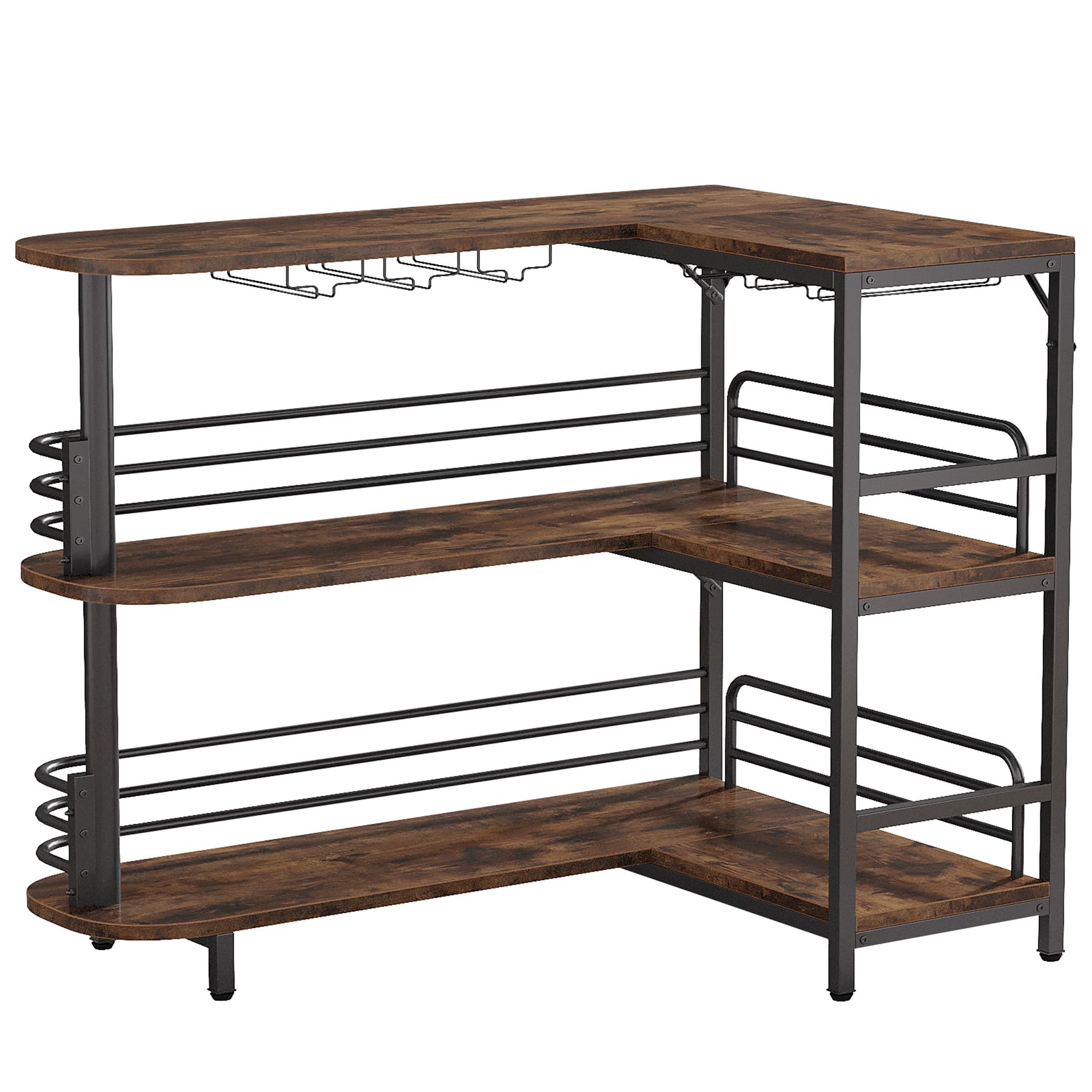 L-Shaped Home Bar Unit with Wine Storage