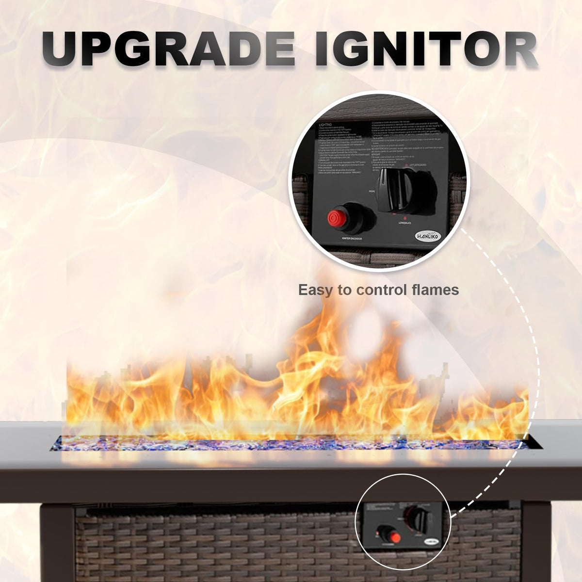 Wicker Propane Fire Pit Table