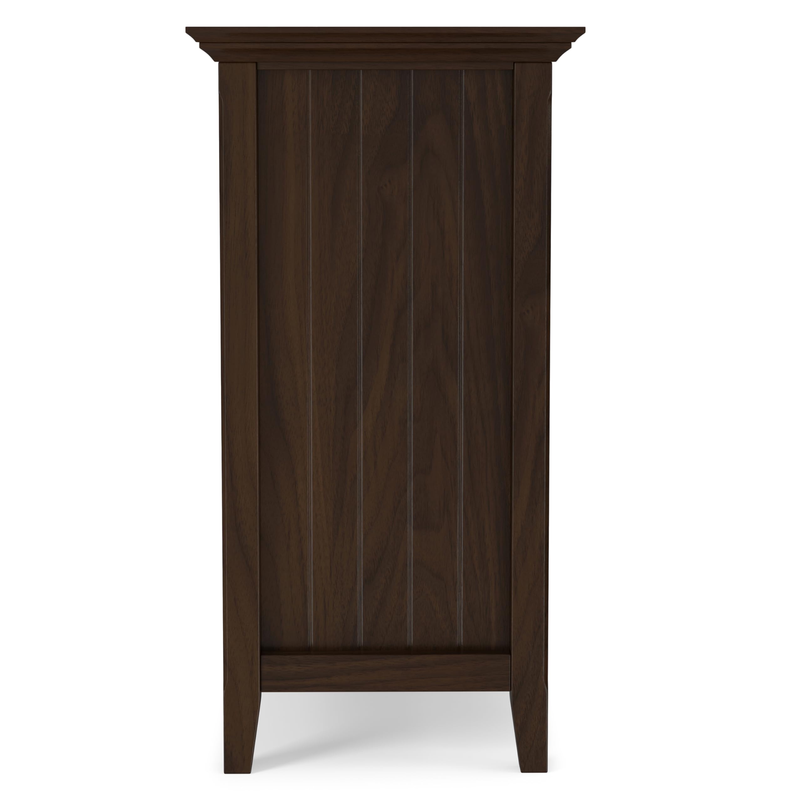 SIMPLIHOME Bedford TV Stand - 53 inch Wide Solid Wood Tall Media Console in Dark Tobacco Brown, Transitional Entertainment Center for Living Room for TVs up to 60 Inches with Cable Management