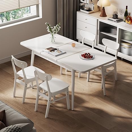 Solid Wood Extendable Dining Table for 4–8