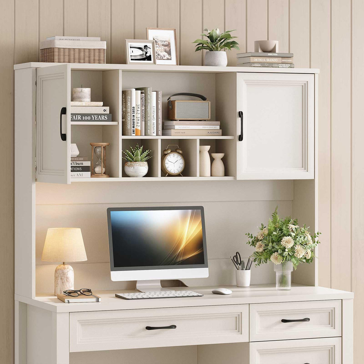 Farmhouse Desk with Hutch