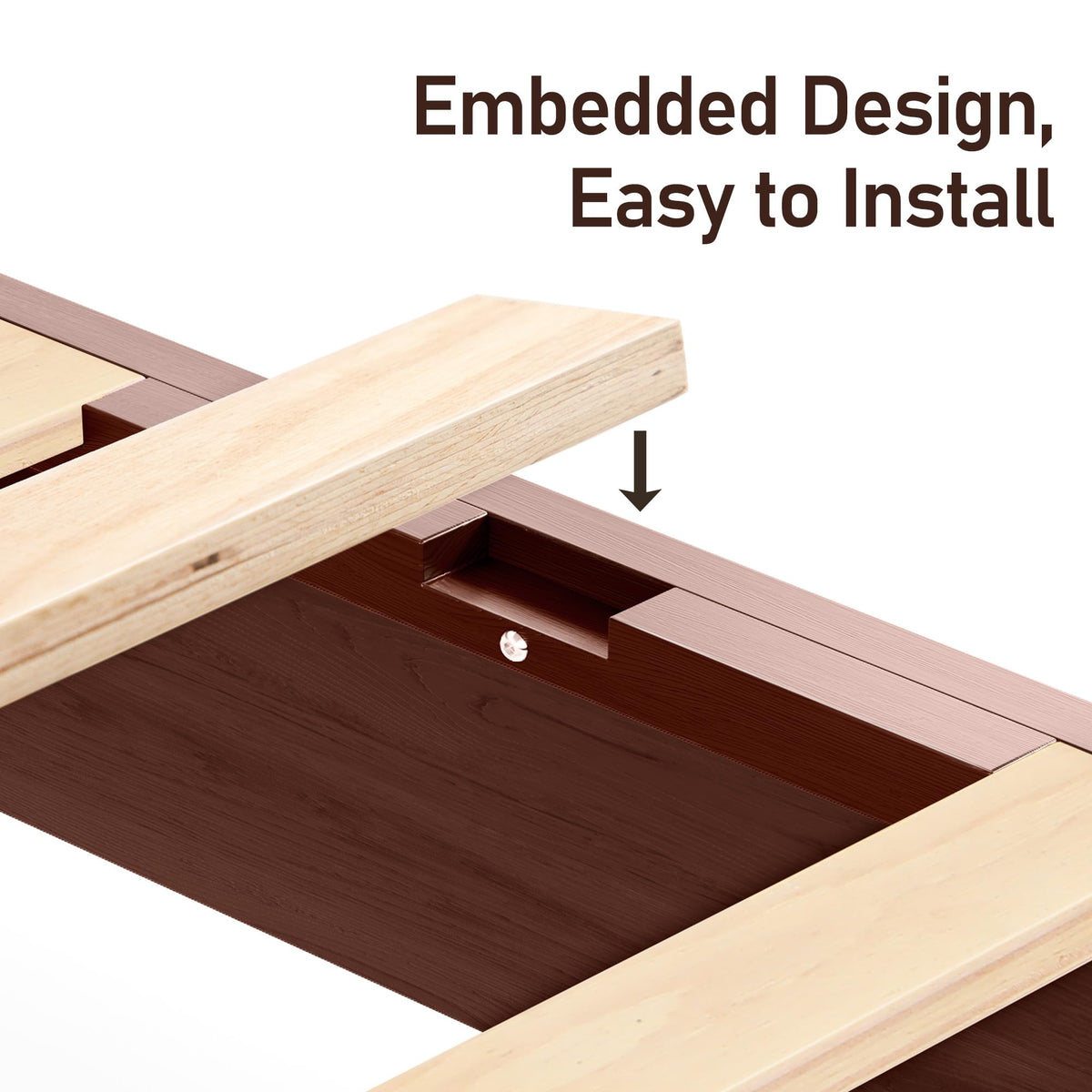 King Solid Wood LED Bed Frame